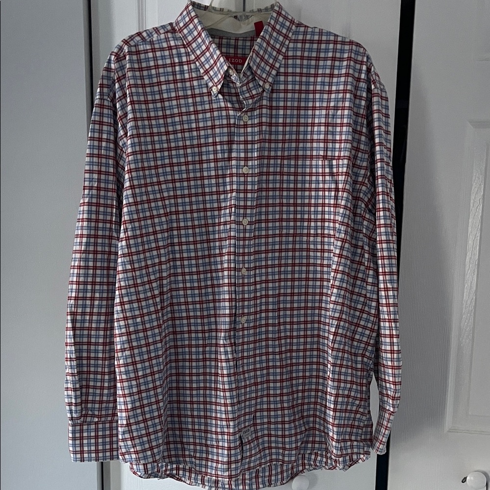 IZOD Men’s Plaid Button-Down Shirt | Long Sleeve | Size XXL